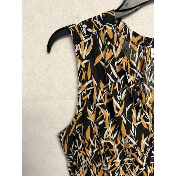 LIZ CLAIBORNE Women's Lightweight printed sleeveless button Top Size L Preowned - Picture 3 of 7